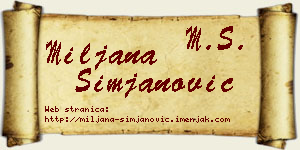 Miljana Simjanović vizit kartica